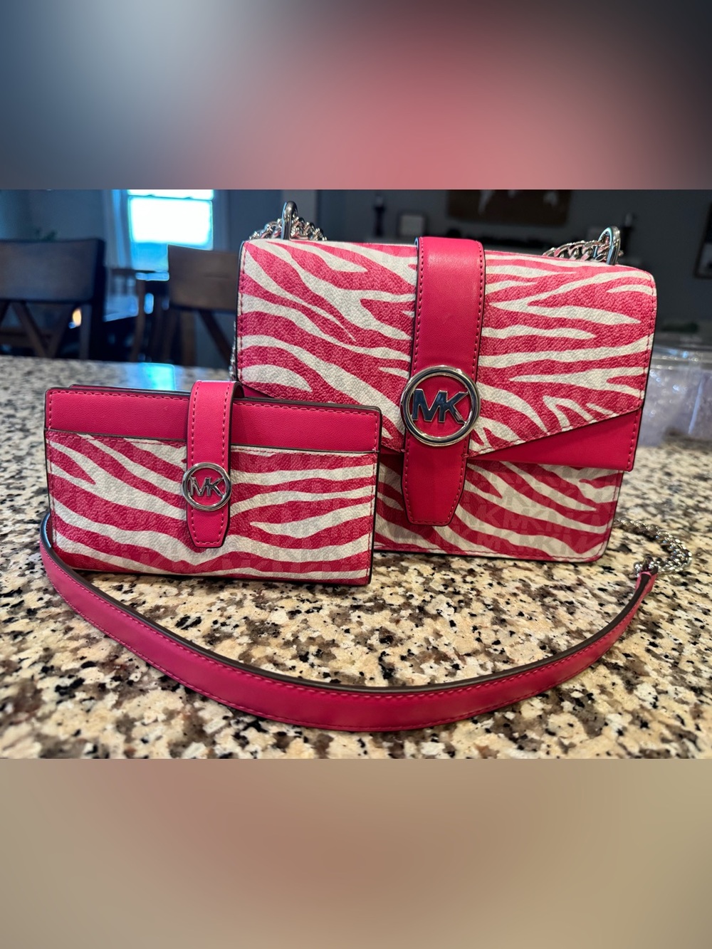 Michael Kors Greenwich Animal Print Logo Crossbody with Wallet